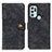 Leather Case Stands Flip Cover Holder A07D for Motorola Moto G60s Black