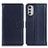 Leather Case Stands Flip Cover Holder A08D for Motorola Moto E32 Blue