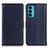 Leather Case Stands Flip Cover Holder A08D for Motorola Moto Edge 20 5G Blue