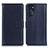 Leather Case Stands Flip Cover Holder A08D for Motorola Moto G 5G (2022) Blue
