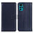 Leather Case Stands Flip Cover Holder A08D for Motorola Moto G22 Blue