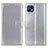 Leather Case Stands Flip Cover Holder A08D for Motorola Moto G50 5G Silver