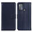 Leather Case Stands Flip Cover Holder A08D for Motorola Moto G50 Blue
