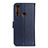 Leather Case Stands Flip Cover Holder A08D for Motorola Moto One Fusion Plus Blue