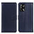Leather Case Stands Flip Cover Holder A08D for Oppo A74 4G Blue
