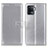 Leather Case Stands Flip Cover Holder A08D for Oppo A94 4G Silver