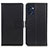 Leather Case Stands Flip Cover Holder A08D for Oppo Reno7 5G Black