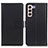 Leather Case Stands Flip Cover Holder A08D for Samsung Galaxy S23 5G Black