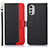 Leather Case Stands Flip Cover Holder A09D for Motorola Moto E32 Black