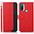 Leather Case Stands Flip Cover Holder A09D for Motorola Moto E40 Red