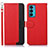 Leather Case Stands Flip Cover Holder A09D for Motorola Moto Edge 20 5G Red