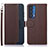 Leather Case Stands Flip Cover Holder A09D for Motorola Moto Edge (2021) 5G Brown