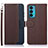 Leather Case Stands Flip Cover Holder A09D for Motorola Moto Edge Lite 5G Brown
