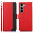 Leather Case Stands Flip Cover Holder A09D for Motorola Moto Edge S30 5G Red