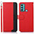 Leather Case Stands Flip Cover Holder A09D for Motorola Moto G40 Fusion Red