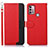 Leather Case Stands Flip Cover Holder A09D for Motorola Moto G41 Red