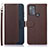 Leather Case Stands Flip Cover Holder A09D for Motorola Moto G50 Brown