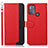 Leather Case Stands Flip Cover Holder A09D for Motorola Moto G50 Red