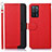Leather Case Stands Flip Cover Holder A09D for Oppo A53s 5G Red