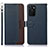 Leather Case Stands Flip Cover Holder A09D for Oppo A55S 5G Blue