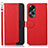 Leather Case Stands Flip Cover Holder A09D for Oppo A78 5G Red
