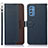 Leather Case Stands Flip Cover Holder A09D for Samsung Galaxy M52 5G Blue