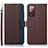 Leather Case Stands Flip Cover Holder A09D for Samsung Galaxy S20 FE (2022) 5G Brown