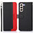 Leather Case Stands Flip Cover Holder A10D for Samsung Galaxy S22 Plus 5G Black