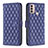 Leather Case Stands Flip Cover Holder B01F for Motorola Moto E30 Blue