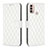 Leather Case Stands Flip Cover Holder B01F for Motorola Moto E40 White