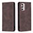 Leather Case Stands Flip Cover Holder B01F for Motorola Moto G Stylus (2022) 4G Brown
