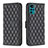 Leather Case Stands Flip Cover Holder B01F for Motorola Moto G22 Black