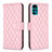 Leather Case Stands Flip Cover Holder B01F for Motorola Moto G22 Pink