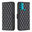 Leather Case Stands Flip Cover Holder B01F for Motorola Moto G71 5G Black