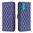 Leather Case Stands Flip Cover Holder B01F for Motorola Moto G71 5G Blue