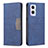 Leather Case Stands Flip Cover Holder B01F for Oppo Reno7 Lite 5G Blue