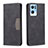 Leather Case Stands Flip Cover Holder B01F for Oppo Reno7 Pro 5G Black