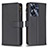 Leather Case Stands Flip Cover Holder B01F for Realme C55 Black