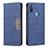 Leather Case Stands Flip Cover Holder B01F for Samsung Galaxy A11 Blue