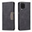 Leather Case Stands Flip Cover Holder B01F for Samsung Galaxy A12 Black