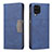 Leather Case Stands Flip Cover Holder B01F for Samsung Galaxy A12 Blue
