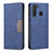 Leather Case Stands Flip Cover Holder B01F for Samsung Galaxy A21 Blue