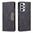 Leather Case Stands Flip Cover Holder B01F for Samsung Galaxy A23 5G Black