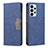 Leather Case Stands Flip Cover Holder B01F for Samsung Galaxy A23 5G Blue