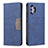 Leather Case Stands Flip Cover Holder B01F for Samsung Galaxy A32 4G Blue