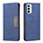 Leather Case Stands Flip Cover Holder B01F for Samsung Galaxy F23 5G Blue