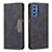 Leather Case Stands Flip Cover Holder B01F for Samsung Galaxy M52 5G Black