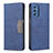Leather Case Stands Flip Cover Holder B01F for Samsung Galaxy M52 5G Blue