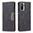 Leather Case Stands Flip Cover Holder B01F for Xiaomi Poco M5S Black