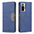 Leather Case Stands Flip Cover Holder B01F for Xiaomi Redmi Note 10 Pro 4G Blue